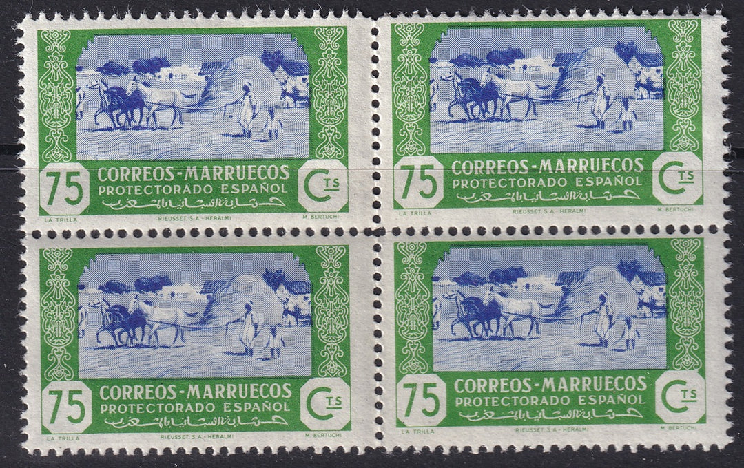 Spanish Morocco 1944 Sc 246 block MNH**