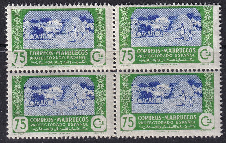 Spanish Morocco 1944 Sc 246 block MNH**