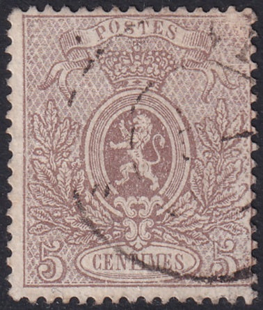 Belgium 1866 Sc 26d used perf 15