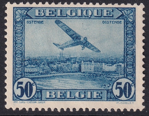 Belgium 1930 Sc C1 air post MNG(*) with "L" in sky variety