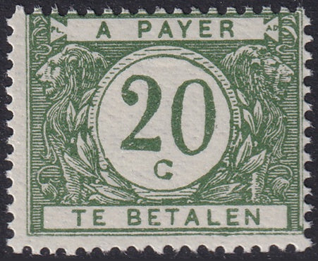 Belgium 1919 Sc J19a postage due MNH** couple gum creases
