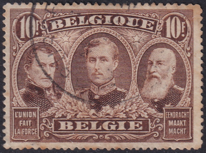 Belgium 1915 Sc 122a used multiple small toning spots