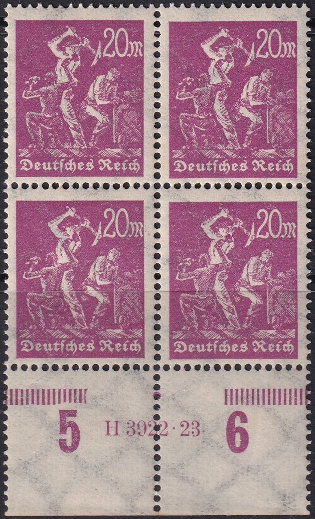 Germany 1923 Sc 224a lower margin block with HAN MNH**