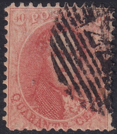 Belgium 1863 Sc 16d used "73" (Liege) bar cancel