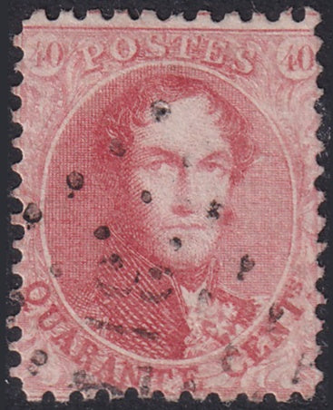 Belgium 1863 Sc 16e used "317" (Roux) lozenge cancel tiny edge thin
