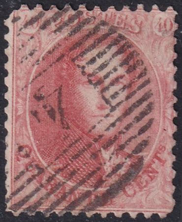 Belgium 1863 Sc 16c used "4" (Anvers) bar cancel