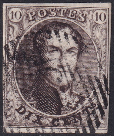 Belgium 1850 Sc 3a used bar cancel