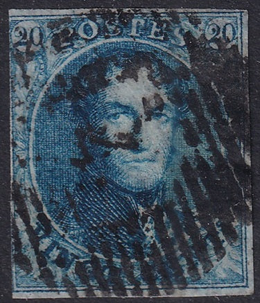 Belgium 1850 Sc 4 used bar cancel