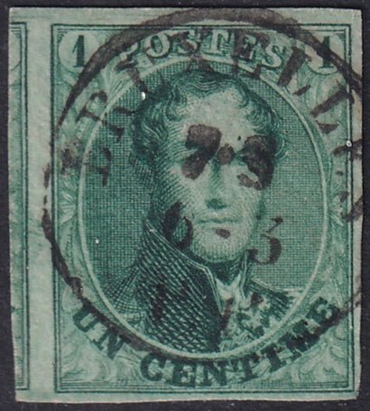 Belgium 1861 Sc 9 used "Bruxelles" date cancel