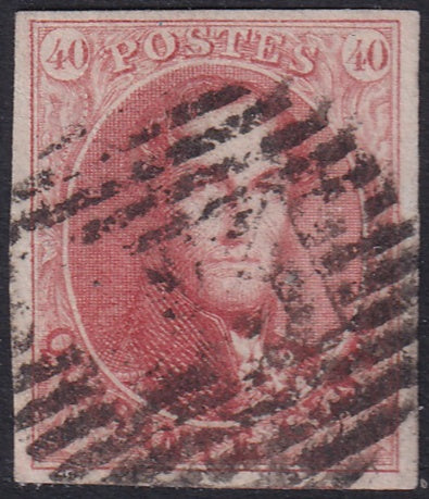 Belgium 1861 Sc 12 used bar cancel