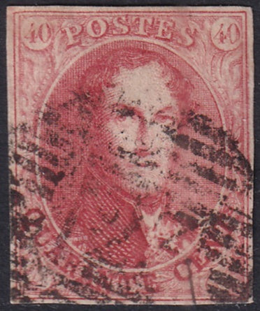 Belgium 1861 Sc 12 used bar cancel