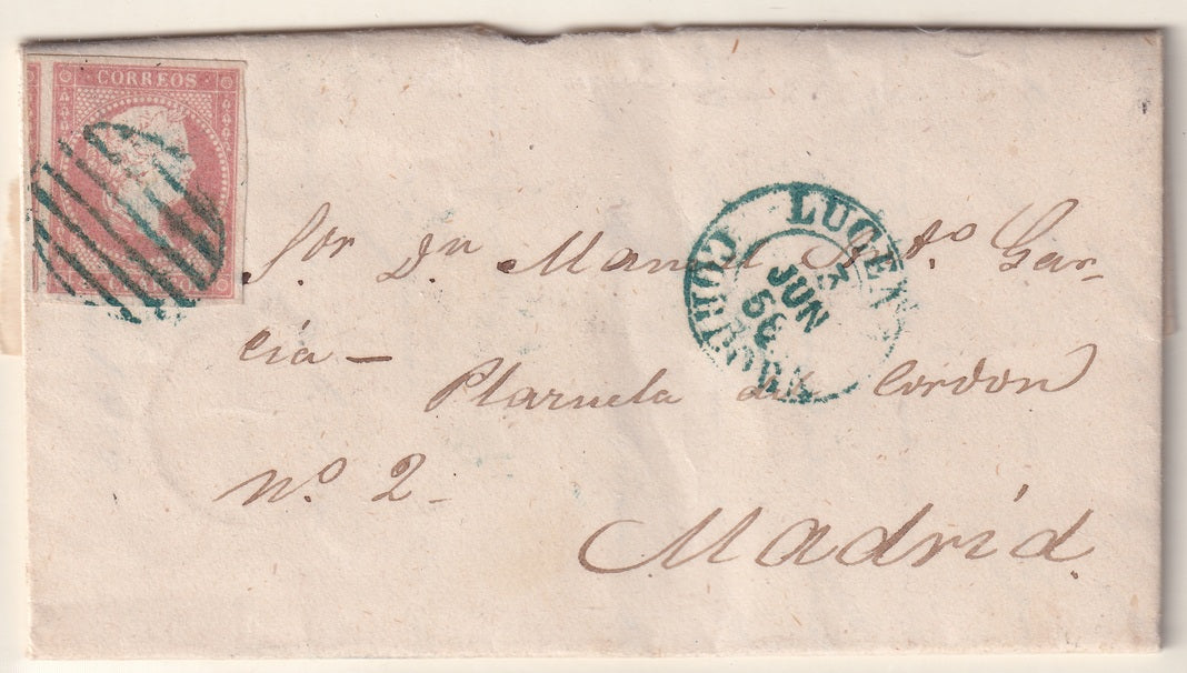 Spain 1858 Sc 45 folded letter Lucena to Madrid