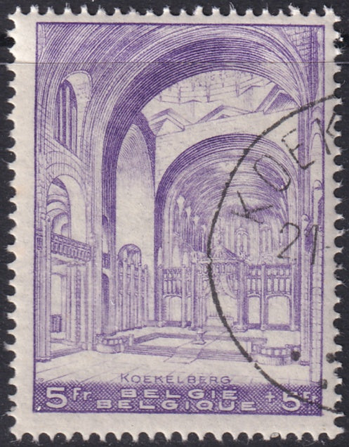 Belgium 1938 Sc B221a single used from souvenir sheet