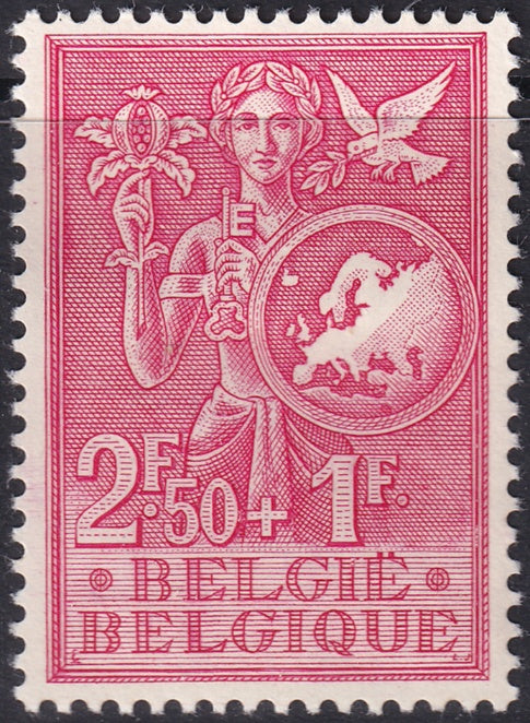 Belgium 1953 Sc B545 MH* tiny thin