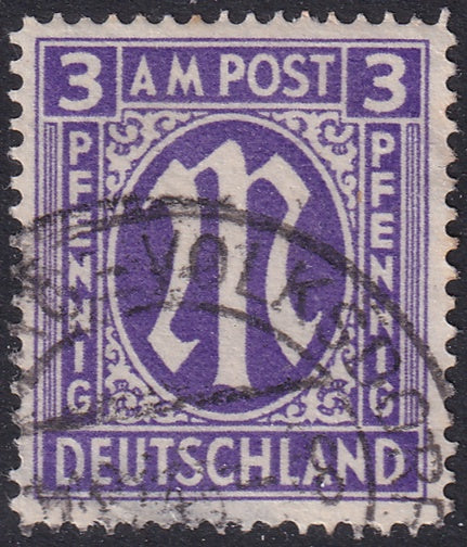Germany 1945 Sc 3N2b AMG used "Volksdorf" cancel