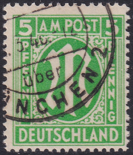 Germany 1945 Sc 3N4b AMG used "Munchen 2" cancel