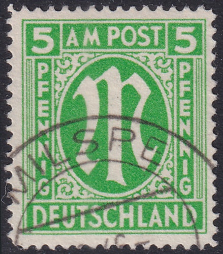 Germany 1945 Sc 3N4b AMG used "Milspe" cancel