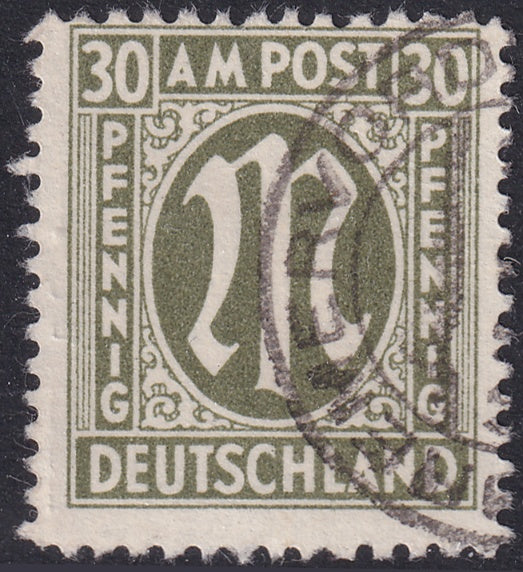Germany 1945 Sc 3N14 AMG used "[..]emervord" cancel Hettler expertized