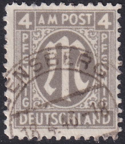 Germany 1945 Sc 3N3 AMG used "[..]ensberg" cancel Hettler expertized