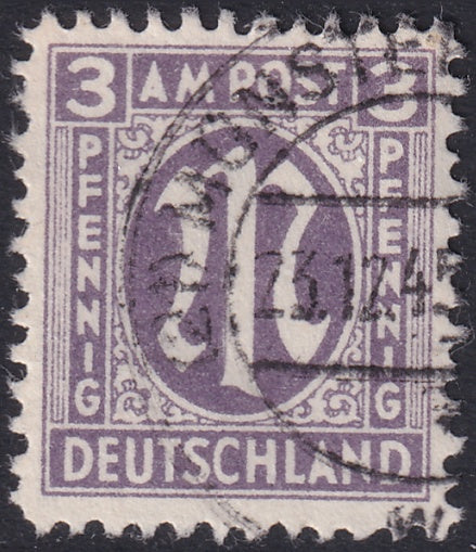Germany 1945 Sc 3N2 AMG used "Munster" cancel Hettler expertized
