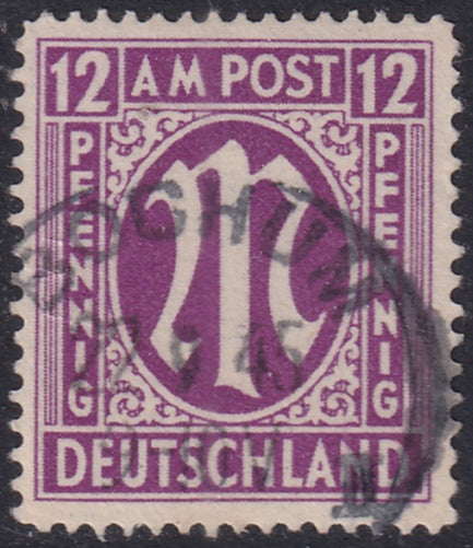 Germany 1945 Sc 3N8b AMG used "Bochum" cancel Hettler expertized