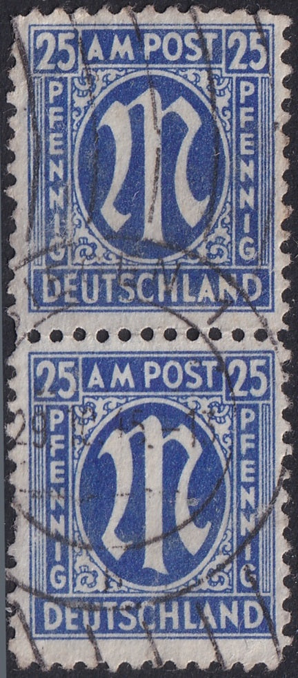 Germany 1945 Sc 3N13 AMG pair used "Siegen" cancel