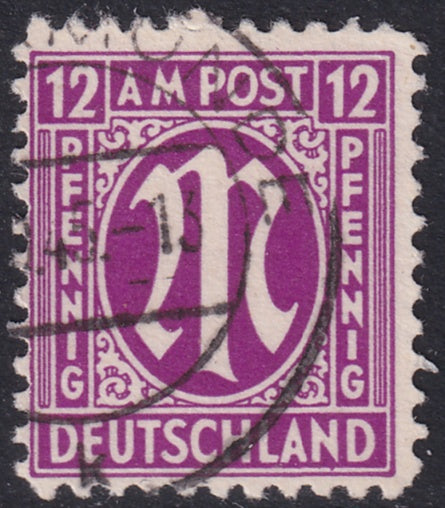 Germany 1945 Sc 3N8a AMG used "mark under N" variety