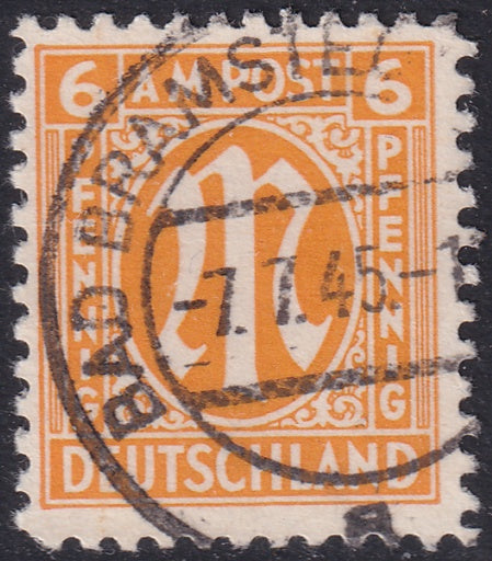 Germany 1945 Sc 3N5a AMG used "Bad Bramstedt" cancel