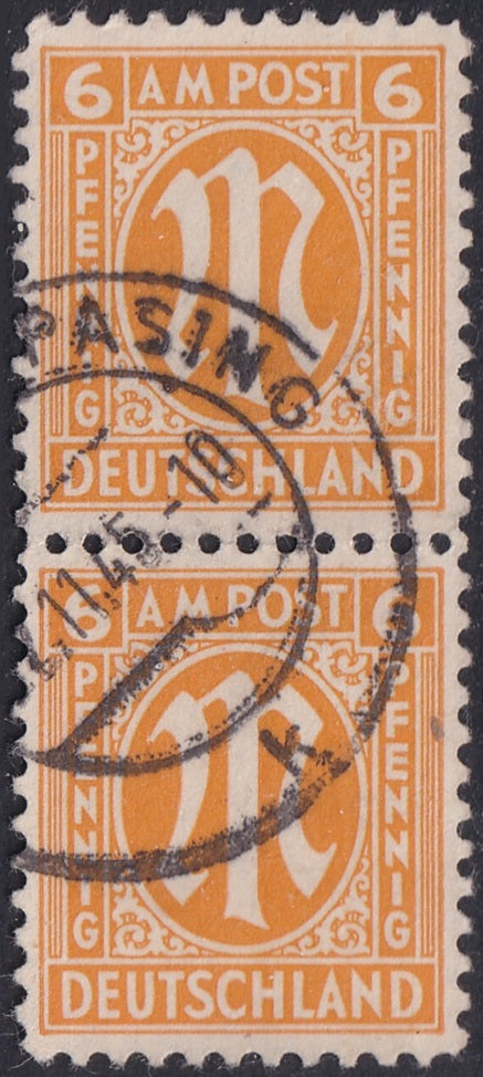 Germany 1945 Sc 3N5a AMG pair used "[..]pasing" cancel