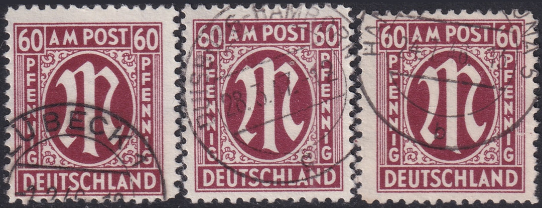 Germany 1945 Sc 3N18 AMG used all with fake cancels