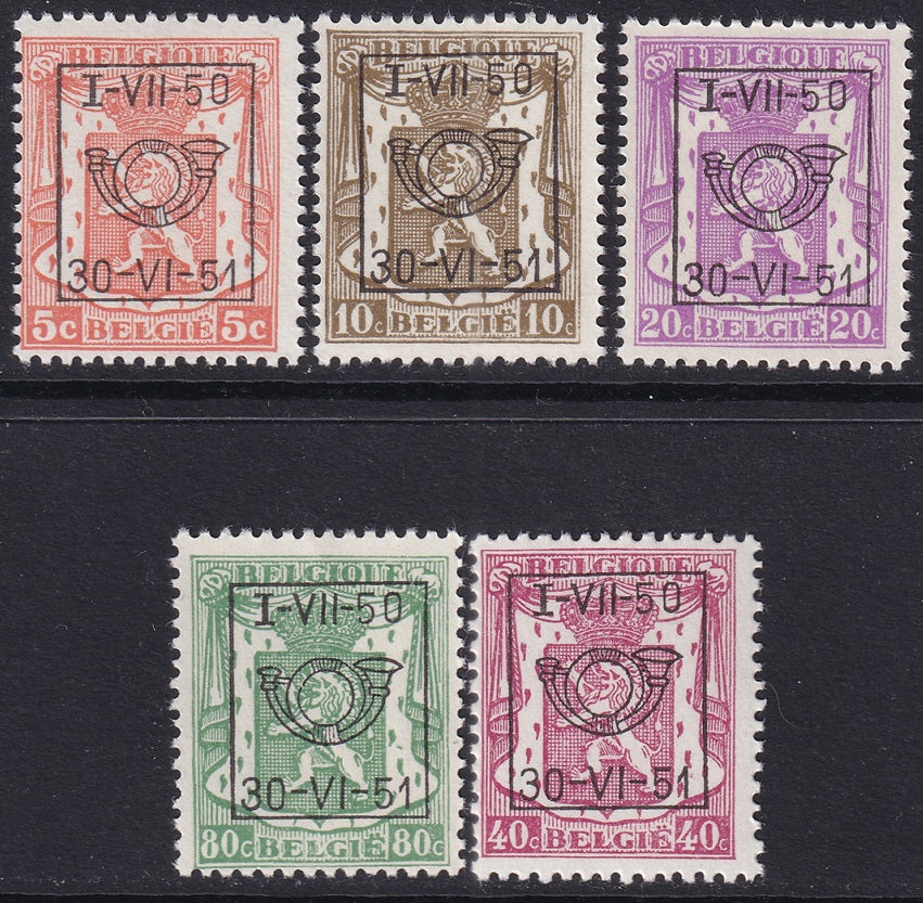 Belgium 1950 COB PRE604-8 precancel set MNH**