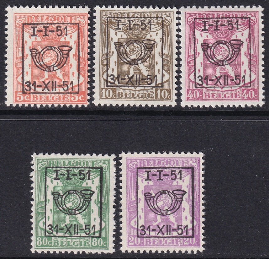 Belgium 1951 COB PRE609-13 precancel set MNH**