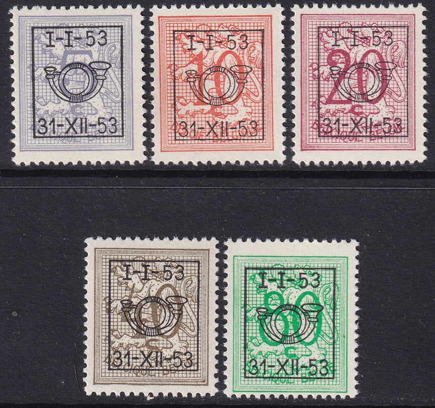 Belgium 1953 COB PRE625-9 precancel set MNH**