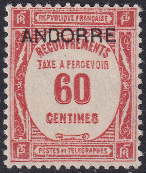 Andorra French 1931 Sc J11 postage due MH*