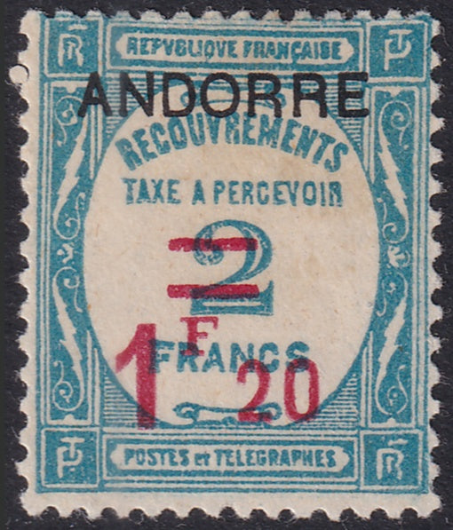 Andorra French 1931 Sc J13 postage due MH*