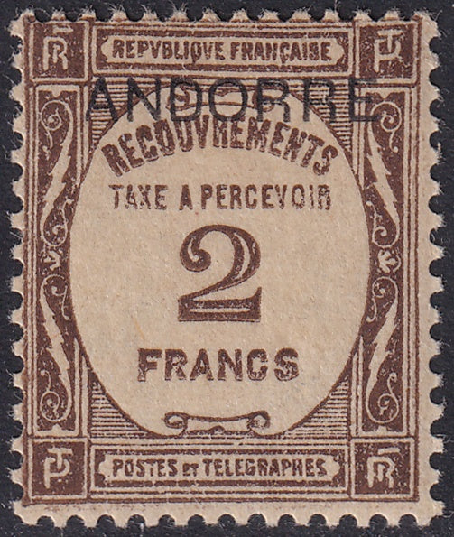 Andorra French 1931 Sc J14 postage due MLH*