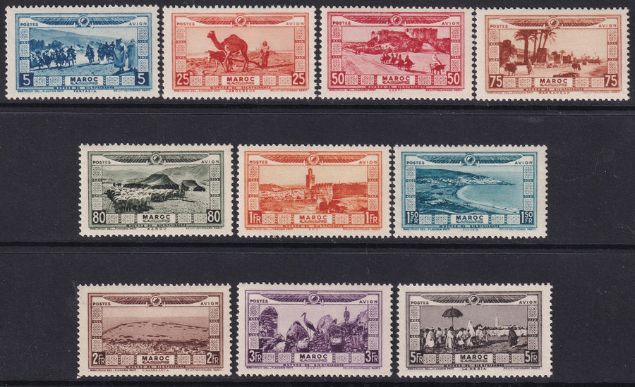 French Morocco 1928 Sc CB1-10 air post set MLH*