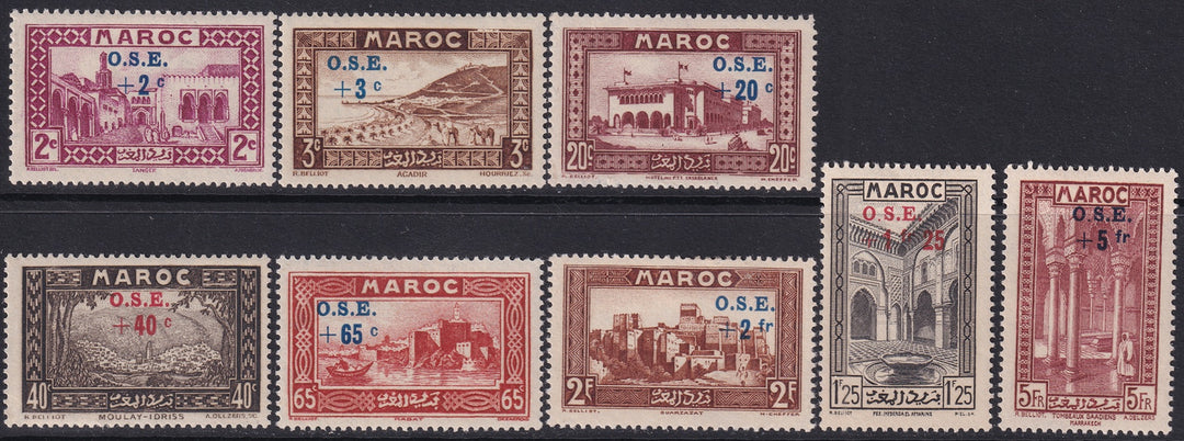 French Morocco 1938 Sc B13-20 set MLH*