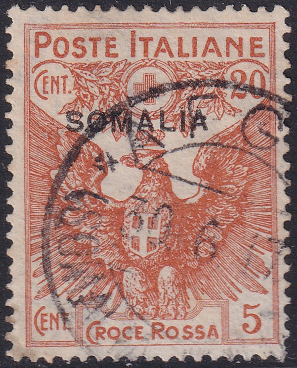 Somalia 1916 Sc B3 used "Afgoy" cancel small edge thin