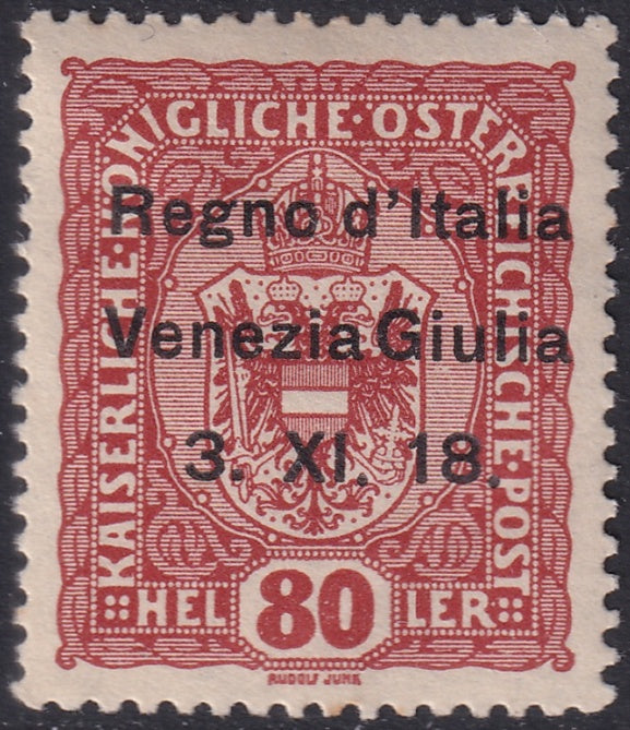Austria 1918 Sc N13 Italian occupation MH* diagonal crease