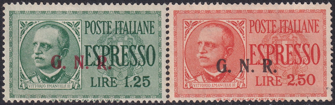 Italian Social Republic 1944 Sc GNE1-2 express set MH* bold overprint