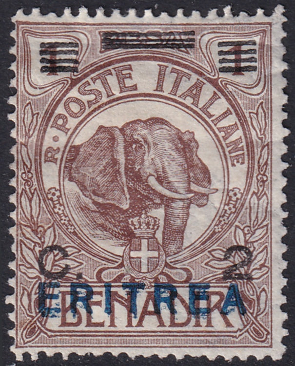 Eritrea 1924 Sc 81 MH* faint double overprint variety