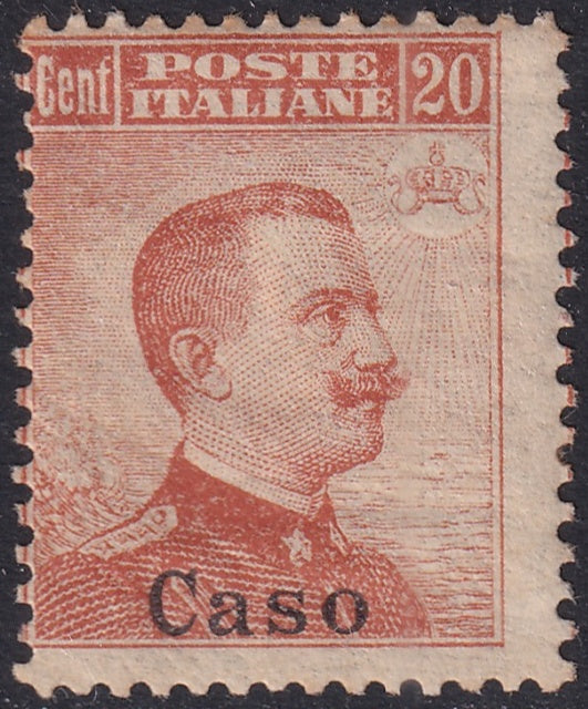 Italy Aegean Caso 1917 Sc 10 MH* heavy hinging gum crazing