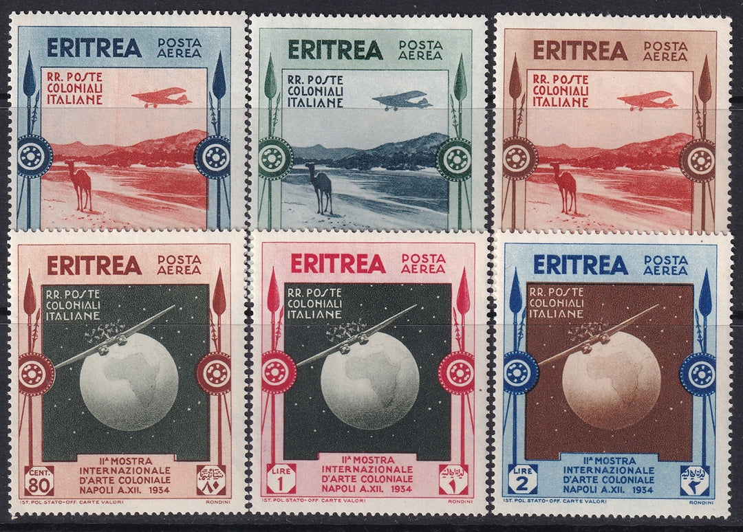 Eritrea 1934 Sc C1-6 air post set MLH* tiny thin