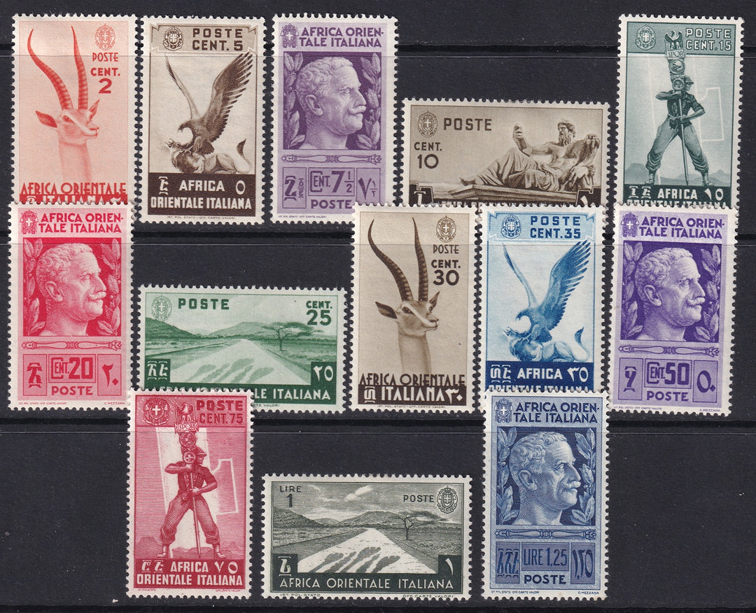 Italian East Africa 1938 Sc 1-13 partial set MH* lower values
