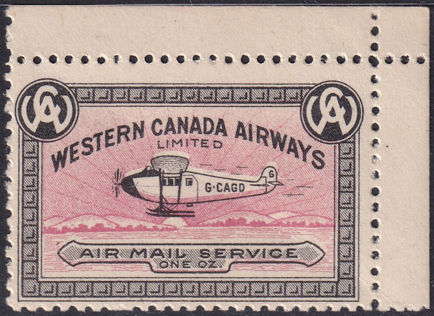Canada 1927 Sc CL40h semi-official air post MNH** "skis on sun" variety