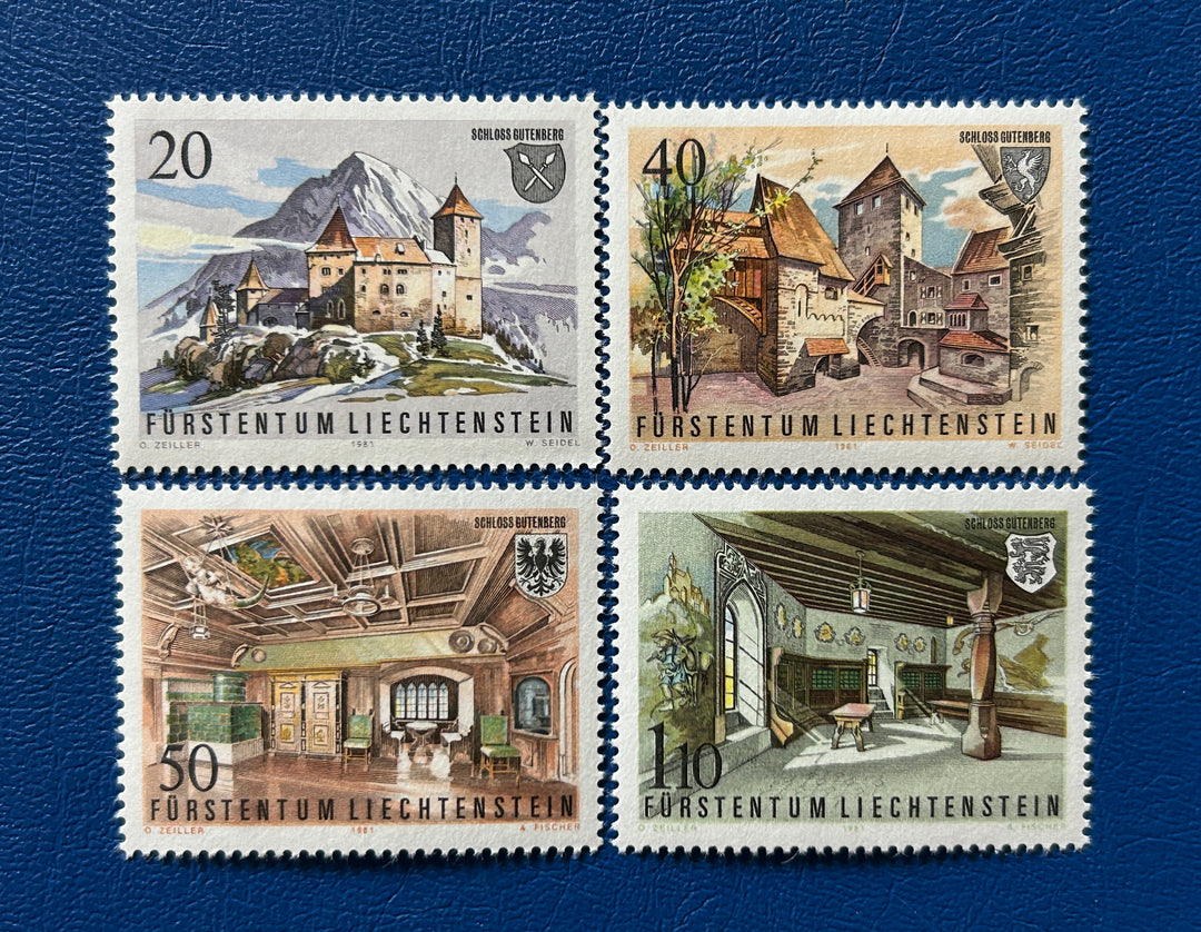 Liechtenstein 1981 Sc 718-21 Castle Gutenberg MNH**