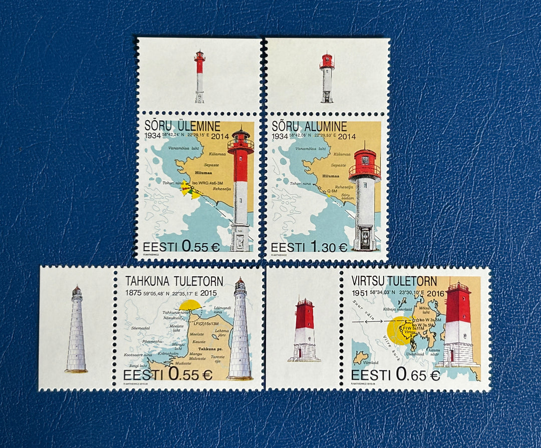 Estonia Sc 771-2, 796, 826 Lighthouses 2014-16 MNH**