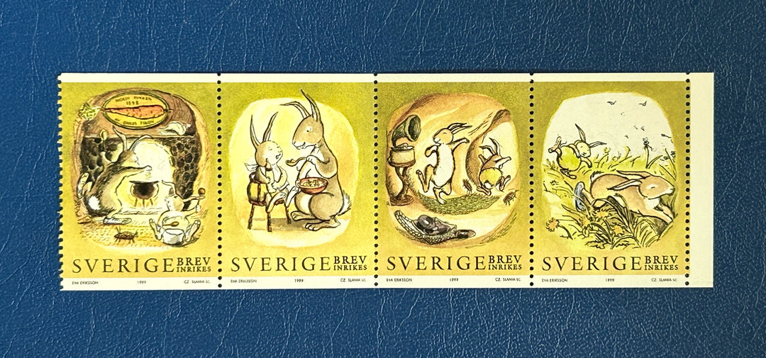 Sweden- 1999 - Year of the Rabbit - MNH** (fauna) folded on perf line