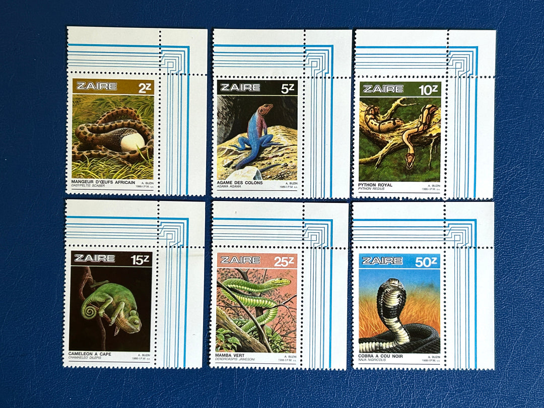 Zaire - 1987 - Snakes (fauna) - MNH**